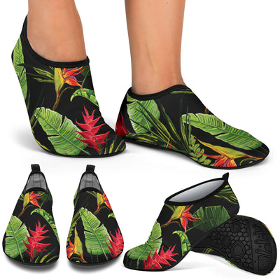 Bird Of Paradise Pattern Print Design BOP010 Aqua Water Shoes