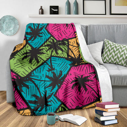 Palm Tree Pattern Print Design PT09 Fleece Blanket