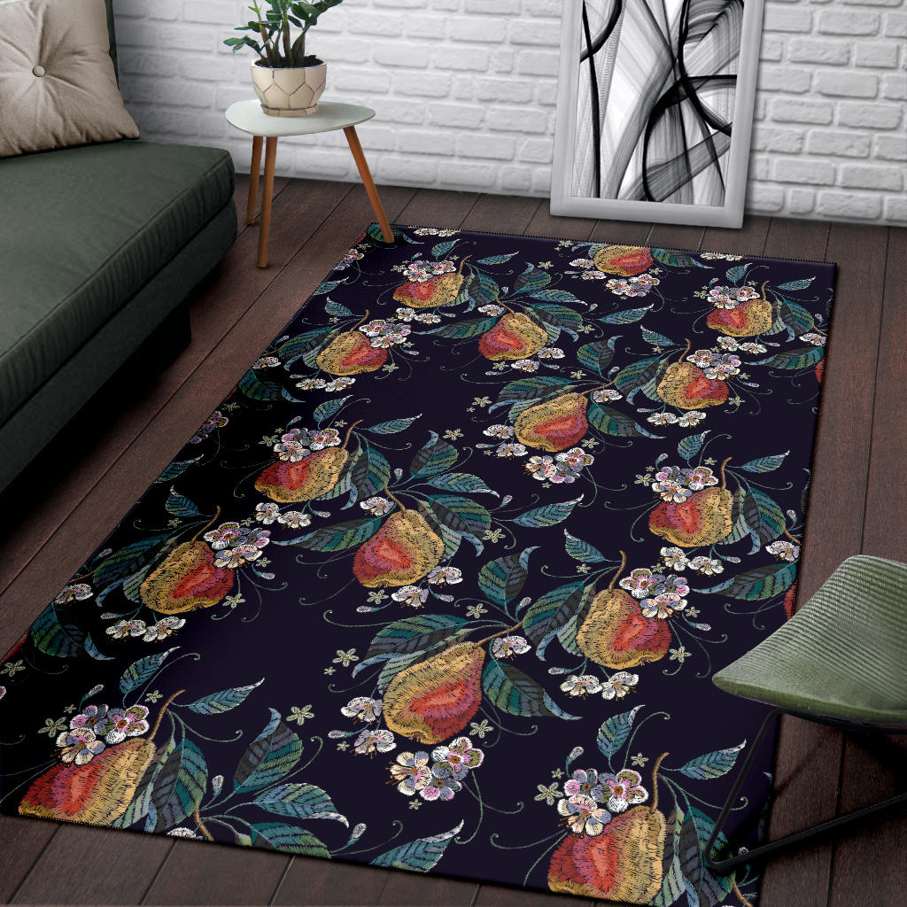 Pear Pattern Print Design PE02 Area Rugs