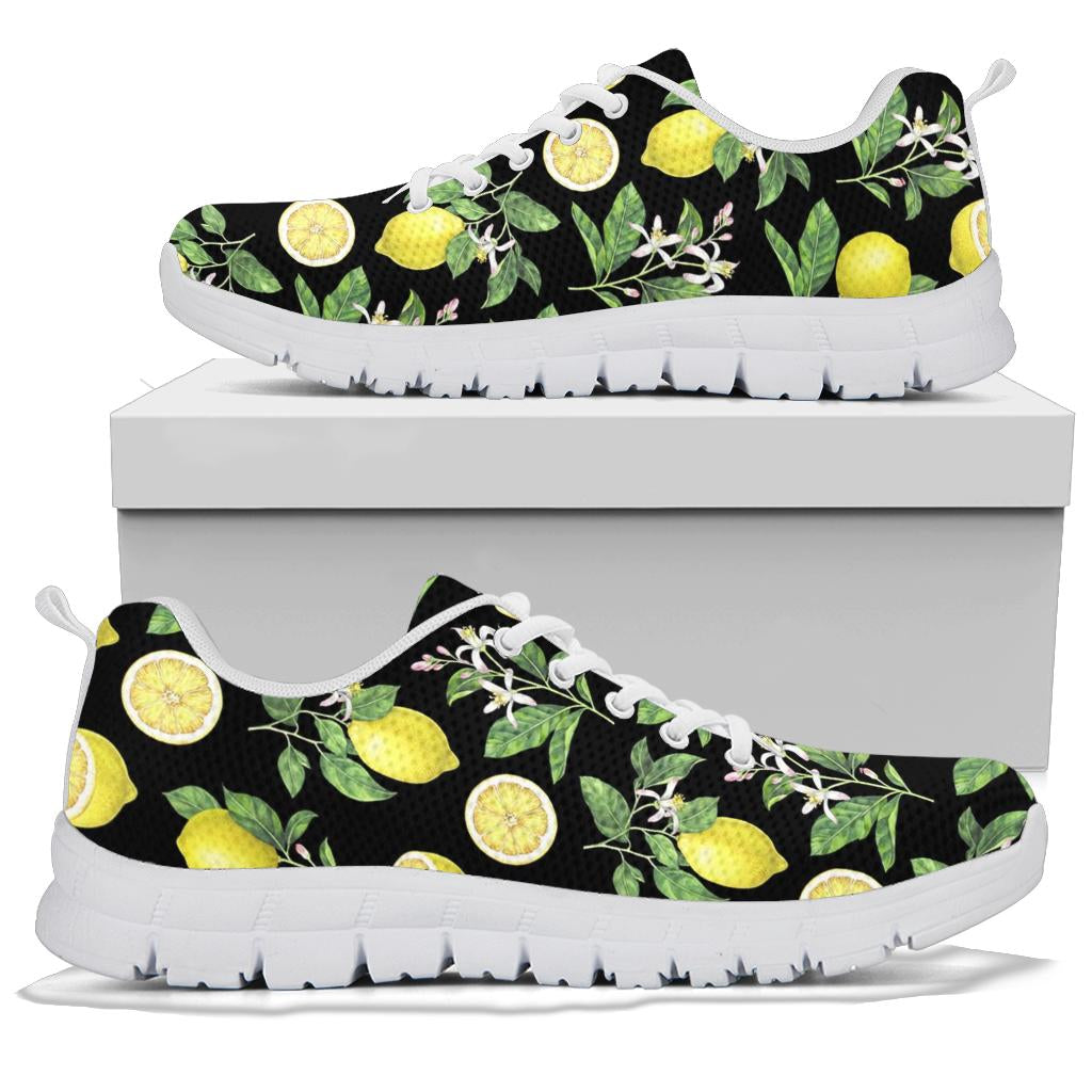Lemon Pattern Print Design LM02 Sneakers White Bottom Shoes