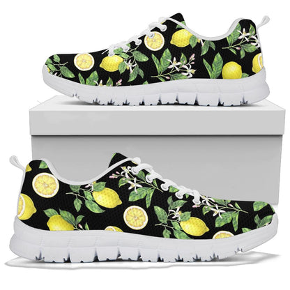 Lemon Pattern Print Design LM02 Sneakers White Bottom Shoes