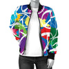 Peace Sign Colorful Pattern Print Design A02 Women's Bomber Jacket