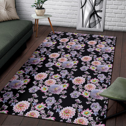 Dahlia Pattern Print Design DH012 Area Rugs