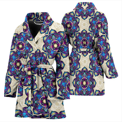 lotus Boho Pattern Print Design LO08 Women Bathrobe