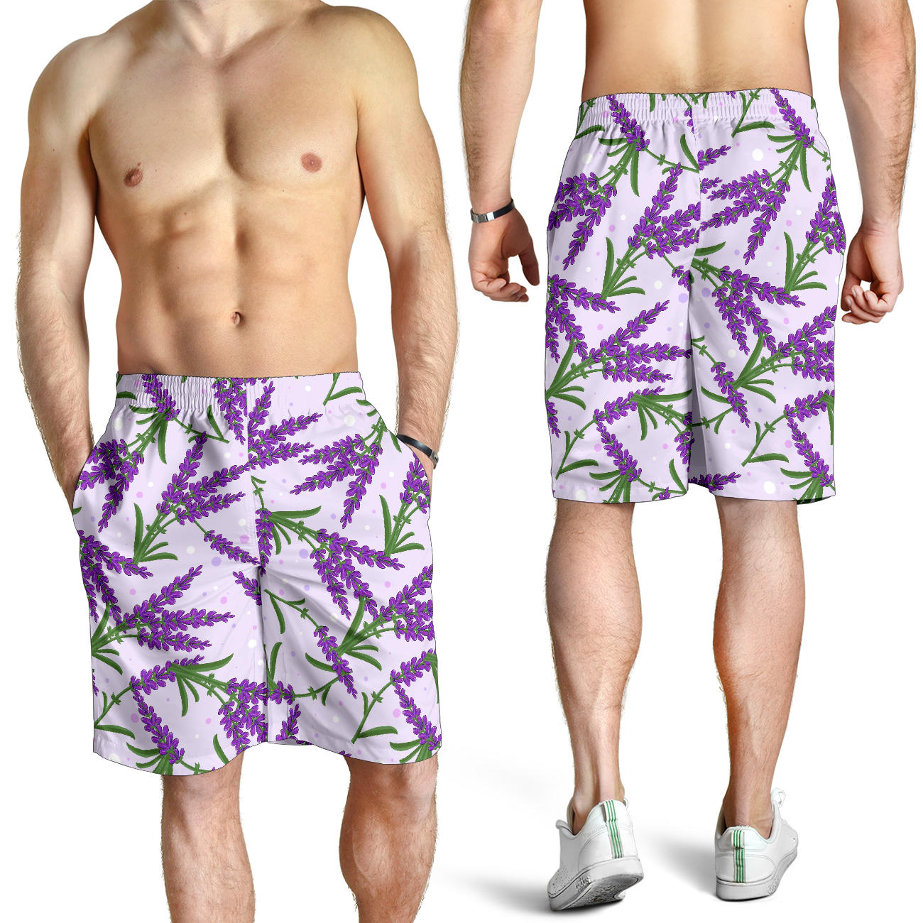 Lavender Pattern Print Design LV02 Mens Shorts