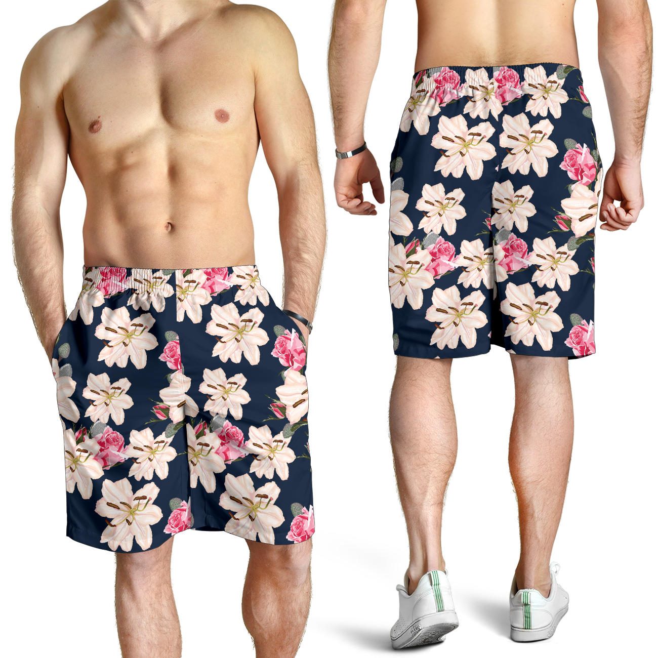 Lily Pattern Print Design LY04 Mens Shorts