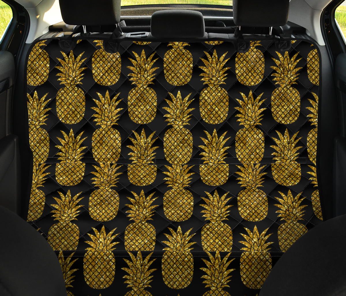 Gold Pineapple Pattern Print Design PP011 Rear Dog  Seat Cover