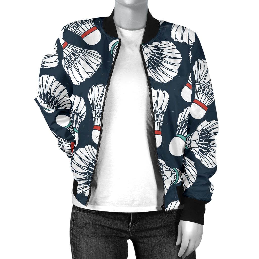 Badminton Ball Pattern Print Design 01 Women's Bomber Jacket