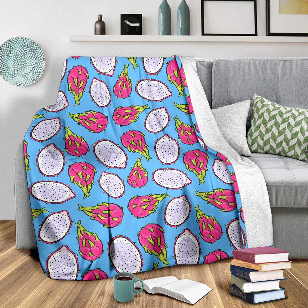 Dragonfruit Pattern Print Design DF04 Fleece Blanket