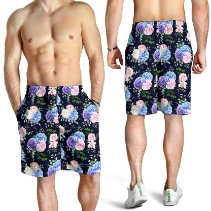 Hydrangea Pattern Print Design HD01 Mens Shorts
