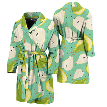 Pear Pattern Print Design PE04 Men Bathrobe