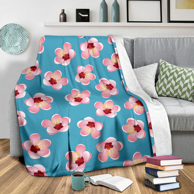 Cherry Blossom Pattern Print Design CB09 Fleece Blanket