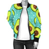 Avocado Pattern Print Design AC012 Women Bomber Jacket