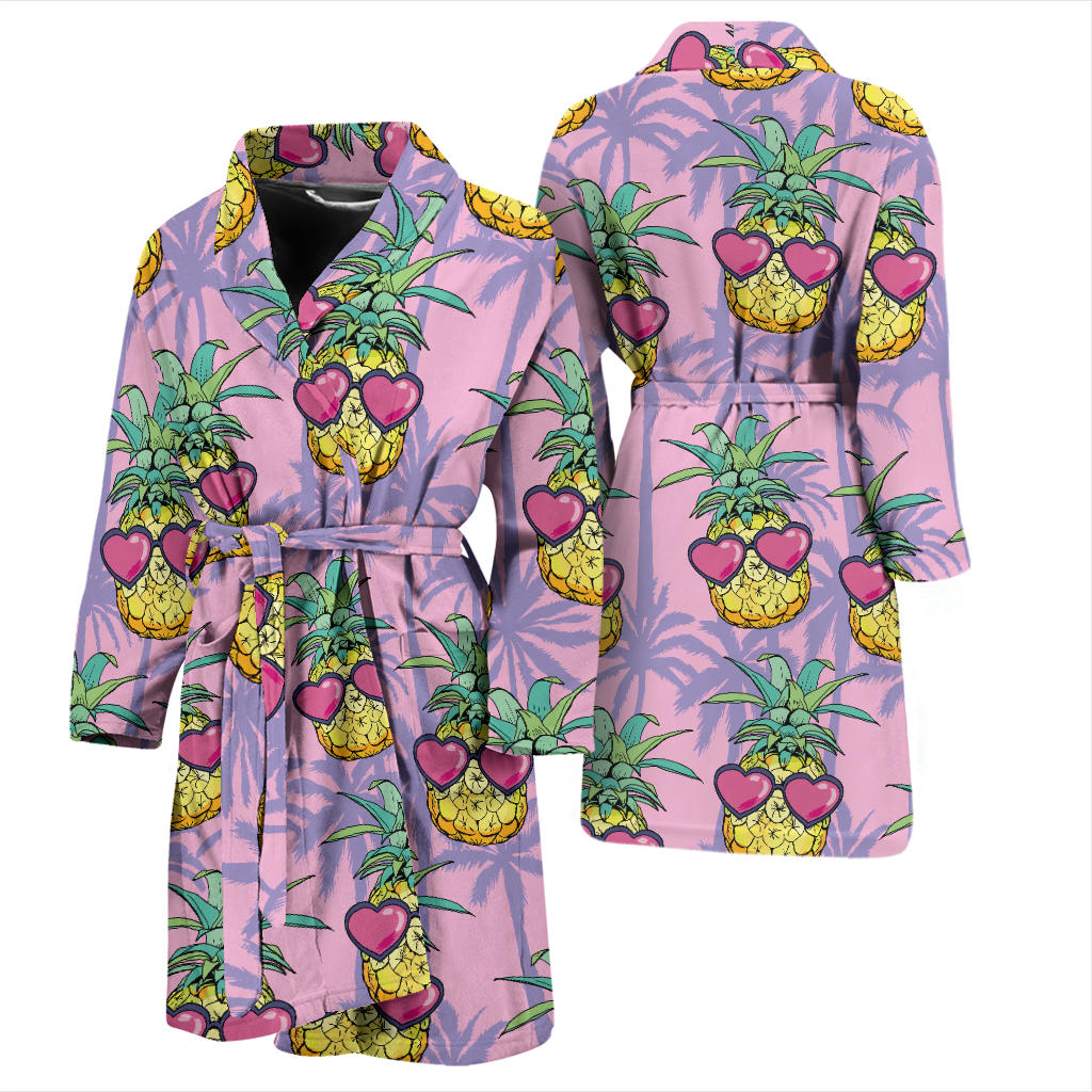 Pineapple Pattern Print Design PP06 Men Bathrobe
