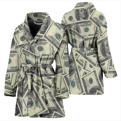 Dollar Pattern Print Design DO02 Women Bathrobe