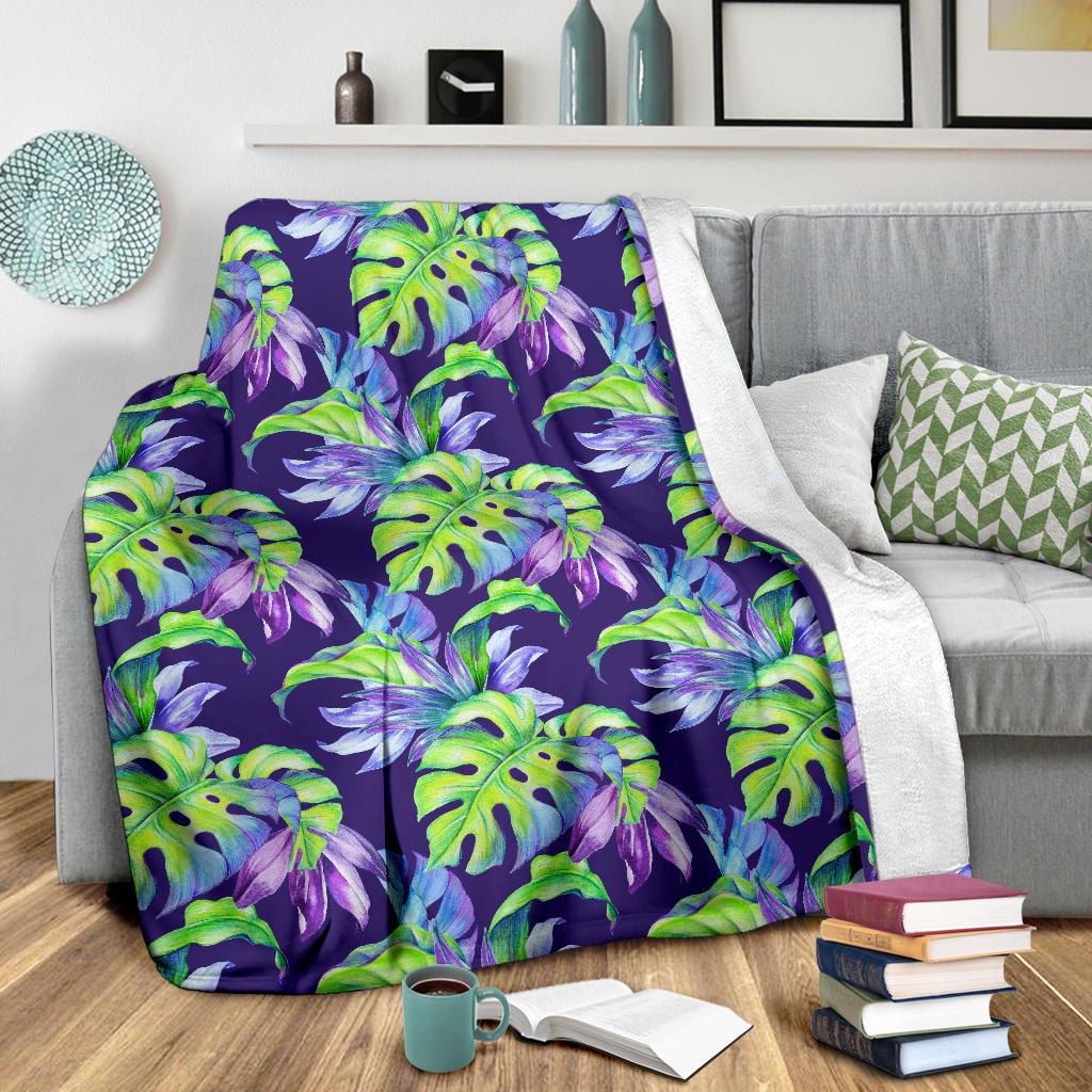 Tropical Flower Pattern Print Design TF019 Fleece Blanket