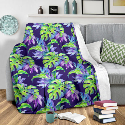Tropical Flower Pattern Print Design TF019 Fleece Blanket