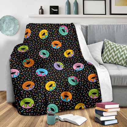 Donut Pattern Print Design DN012 Fleece Blanket