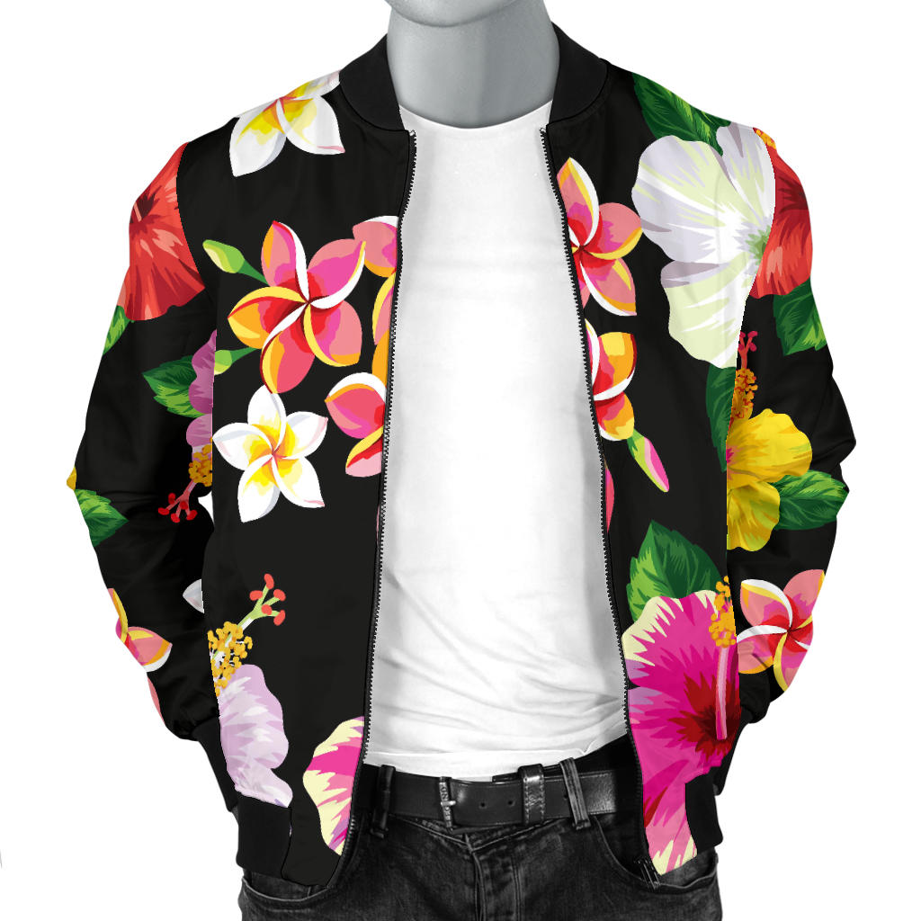 Hibiscus Pattern Print Design HB025 Men Bomber Jacket