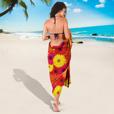 Gerberas Pattern Print Design GB05 Sarong Pareo Wrap