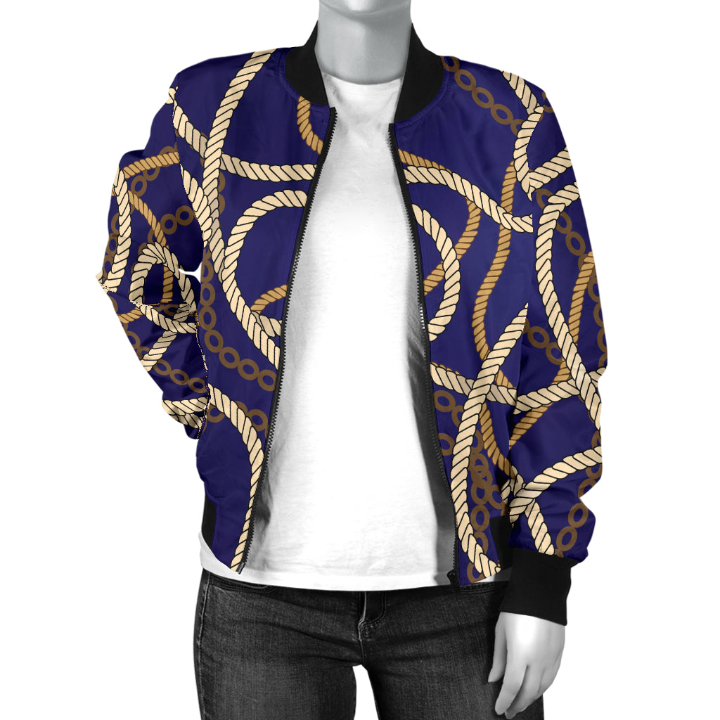 Rope Pattern Print Design A01 Women's Bomber Jacket