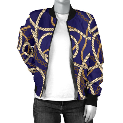 Rope Pattern Print Design A01 Women's Bomber Jacket