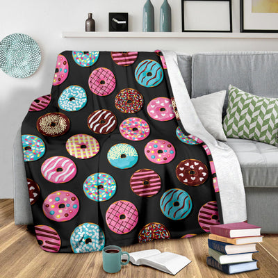 Donut Pattern Print Design DN02 Fleece Blanket