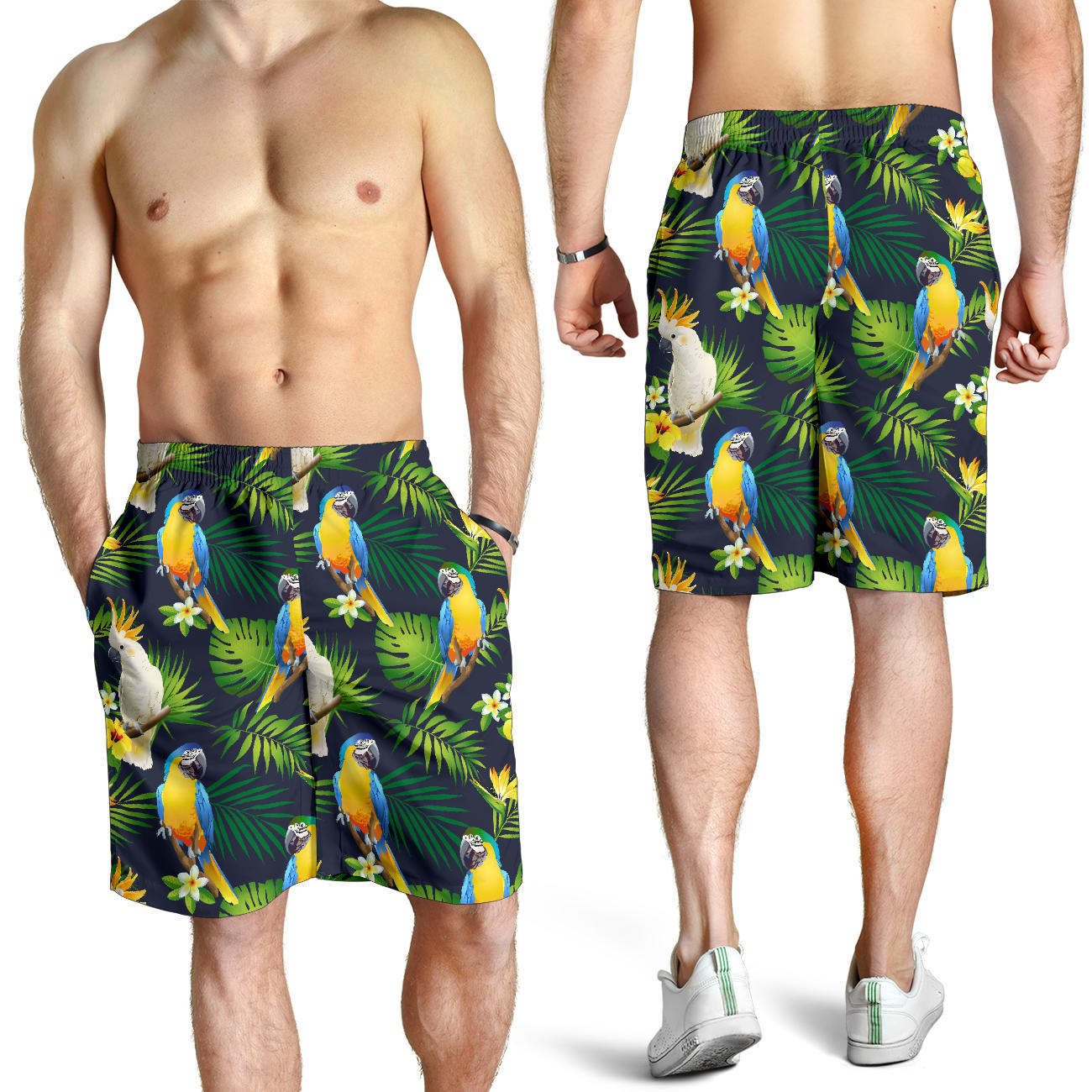 Parrot Pattern Print Design A03 Mens Shorts