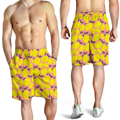 Lemon Pattern Print Design LM03 Mens Shorts