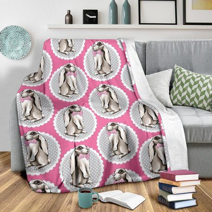 Rabbit Pattern Print Design RB019 Fleece Blanket