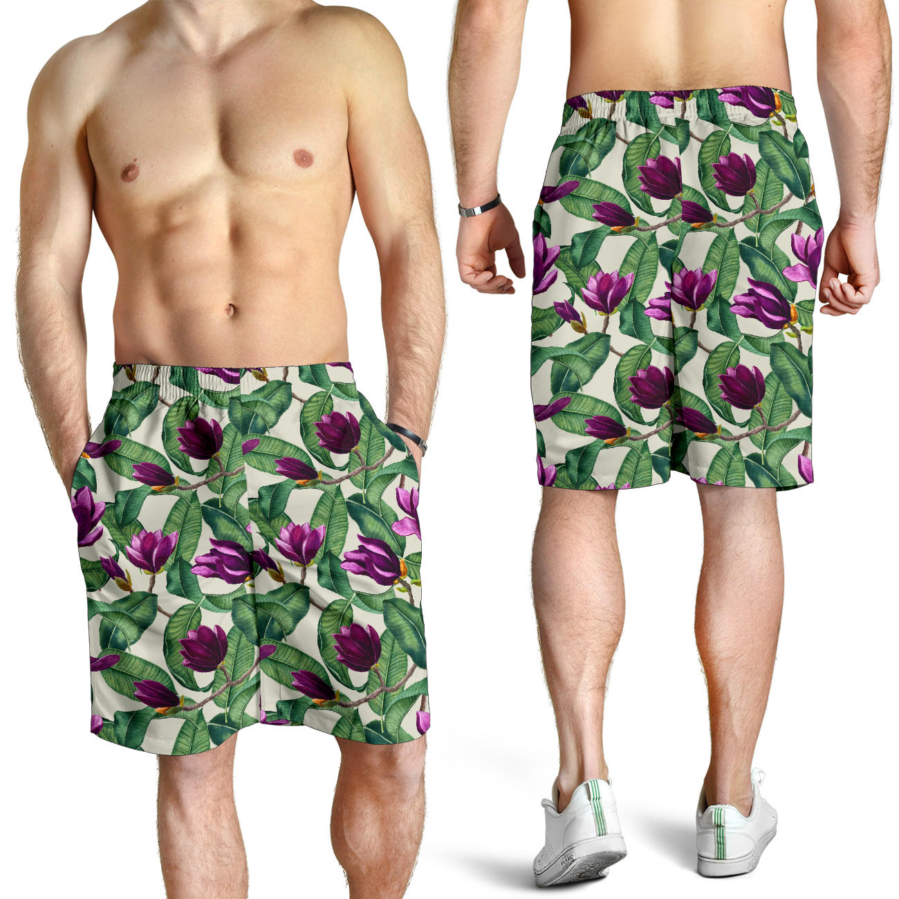 Magnolia Pattern Print Design MAG07 Mens Shorts