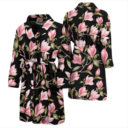 Magnolia Pattern Print Design MAG03 Men Bathrobe