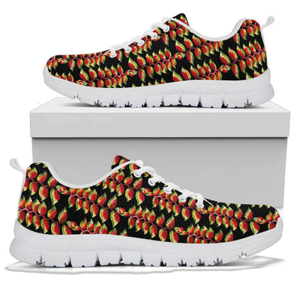 Heliconia Pattern Print Design HL05 Sneakers White Bottom Shoes