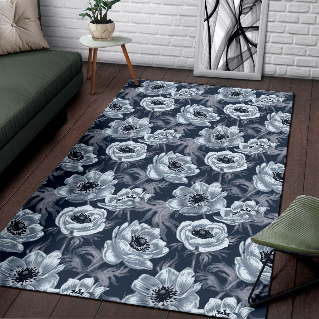 Anemone Pattern Print Design AM09 Area Rugs