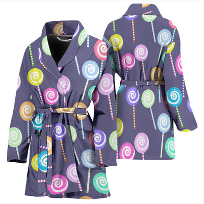 Lollipop Pattern Print Design LL03 Women Bathrobe