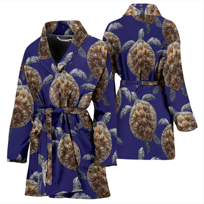 Sea Turtle Pattern Print Design T05 Women Bathrobe