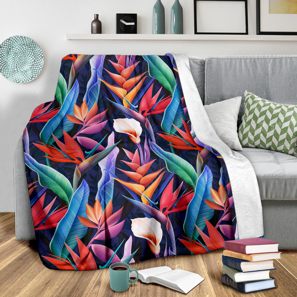 Tropical Flower Pattern Print Design TF023 Fleece Blanket