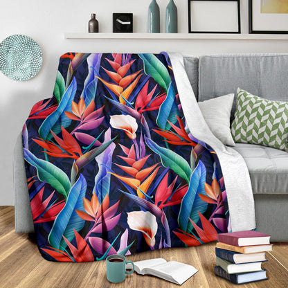 Tropical Flower Pattern Print Design TF023 Fleece Blanket