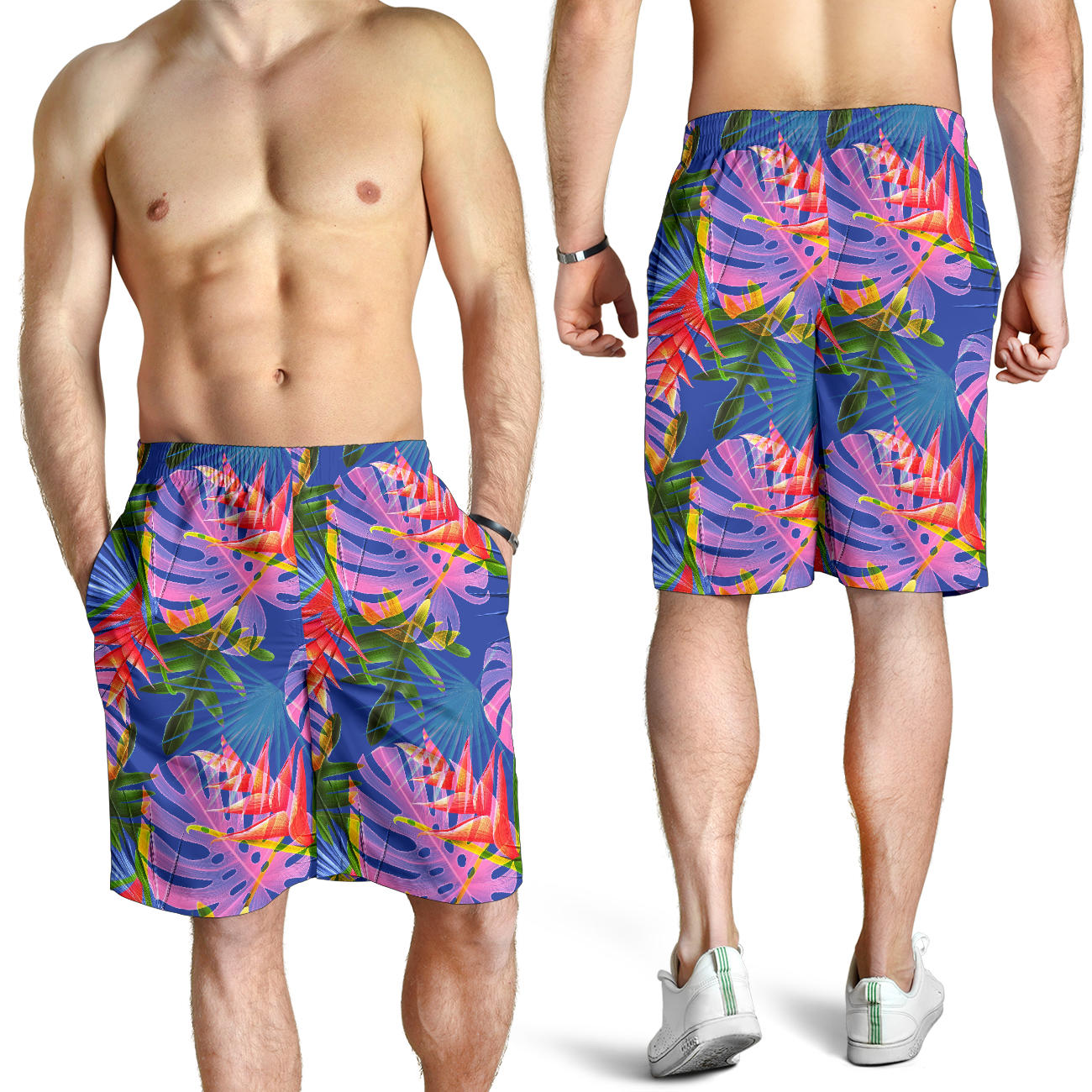 Tropical Flower Pattern Print Design TF025 Mens Shorts