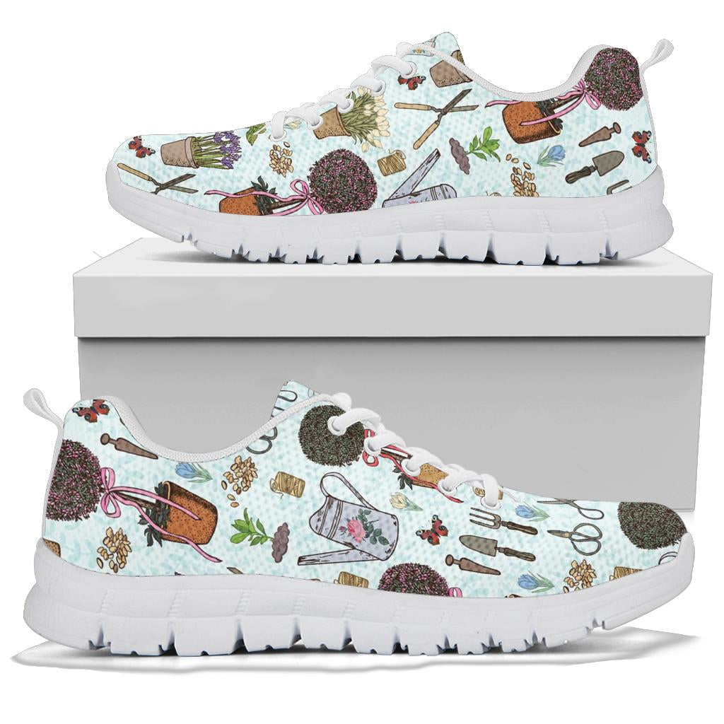 Gardening Pattern Print Design G01 Sneakers White Bottom Shoes