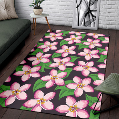 Pink Plumeria Pattern Print Design PM019 Area Rugs
