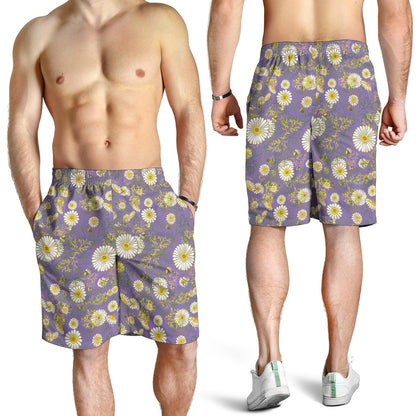 Daisy Pattern Print Design DS011 Mens Shorts