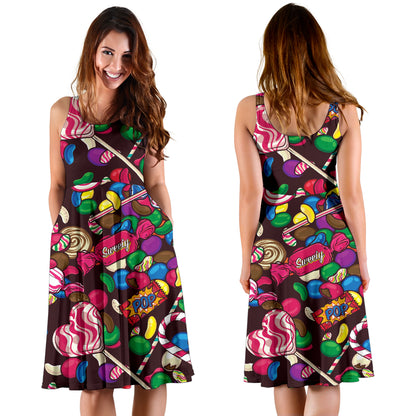 Candy Pattern Print Design CA02 Midi Dress