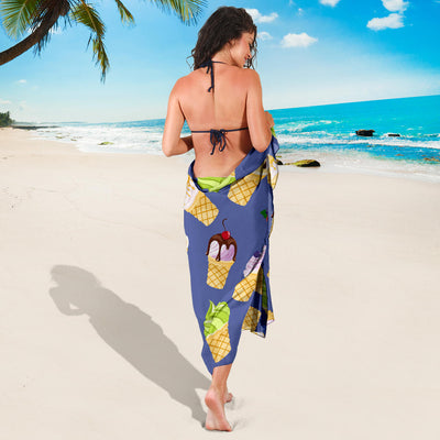 Ice Cream Pattern Print Design IC03 Sarong Pareo Wrap