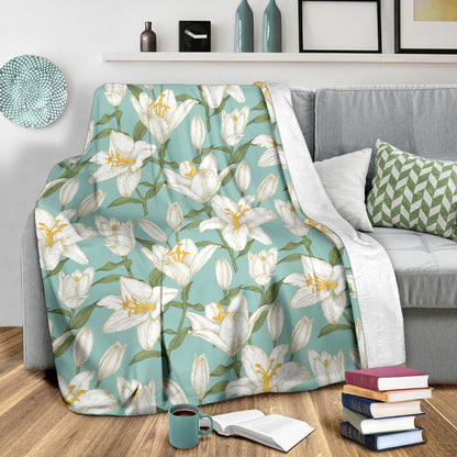 Lily Pattern Print Design LY09 Fleece Blanket