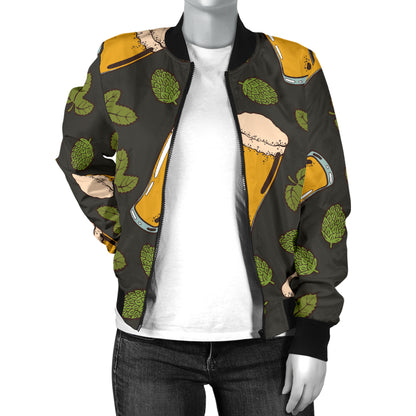 Beer Iris Pattern Print Design 02 Women's Bomber Jacket