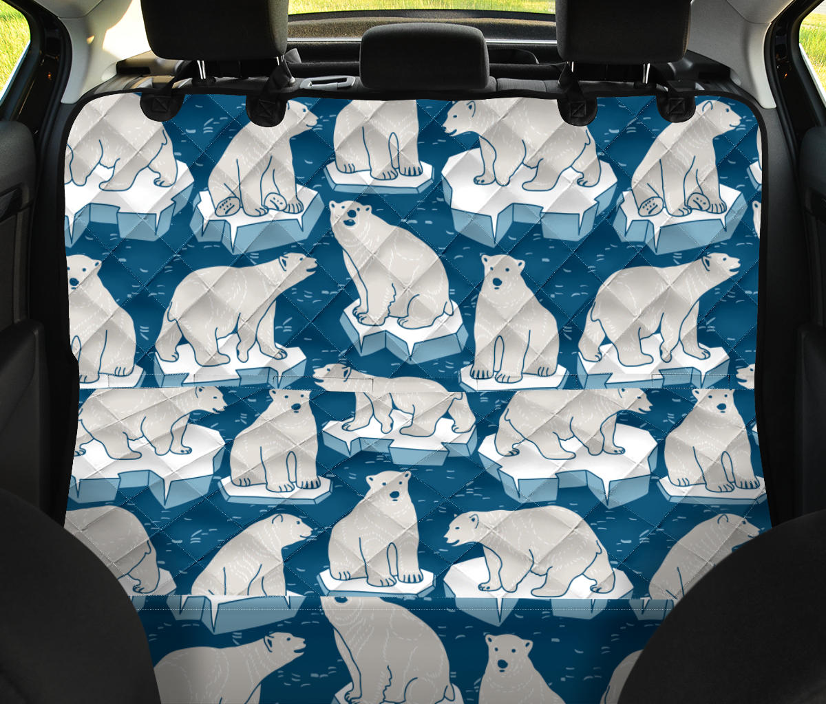 Polar Bear Pattern Print Design PB03 Rear Dog  Seat Cover