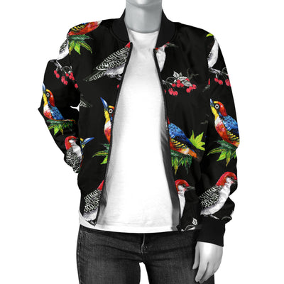 Birds Pattern Print Design 06 Women's Bomber Jacket