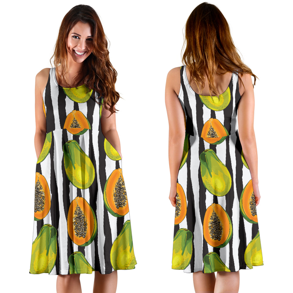 Papaya Pattern Print Design PP01 Midi Dress