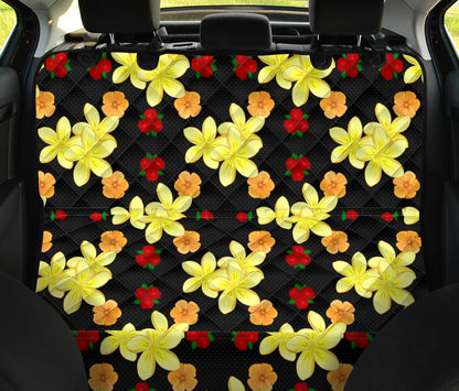 Yellow Plumeria Pattern Print Design PM04 Rear Dog  Seat Cover